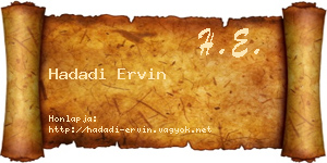 Hadadi Ervin névjegykártya